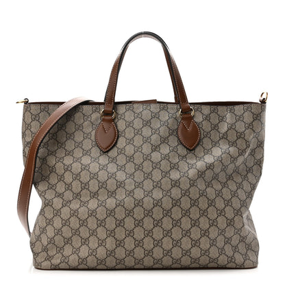 Gucci Soft GG Supreme Monogram Medium Crossbody Tote Beige Cuir 1 of 10