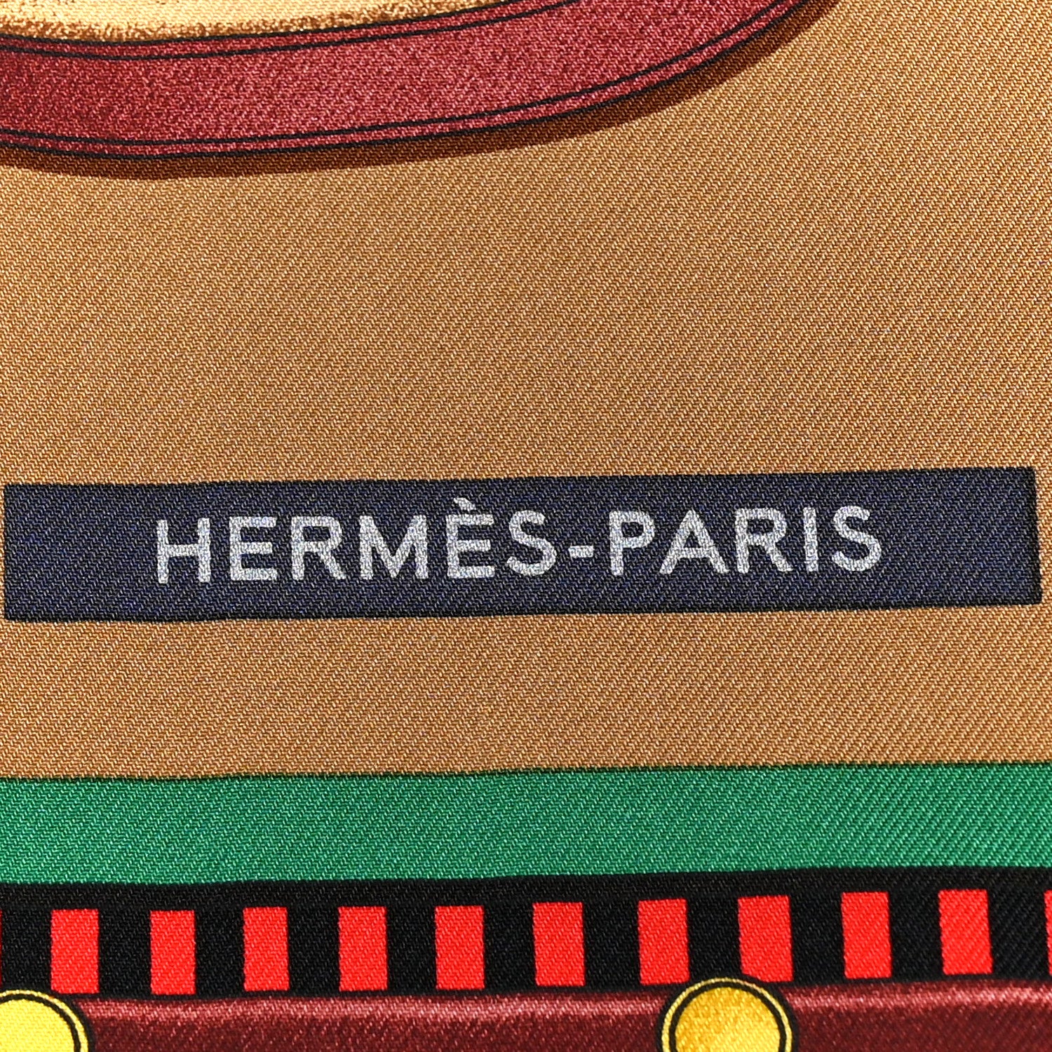 Hermes Silk Lettres Equestre Scarf 90 Tabac Vert Rouge 2 of 5