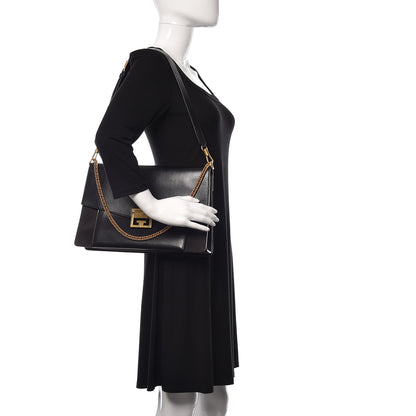 Givenchy Goatskin Suede Large GV3 Flap Black Grey 2 of 15