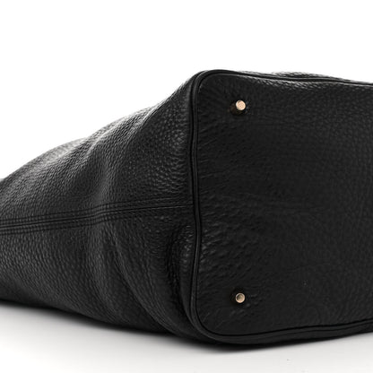 Burberry Grainy Calfskin Medium Check Ashby Hobo Black 9 of 18