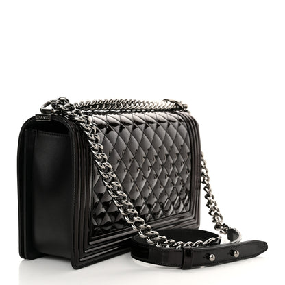 Chanel Patent Calfskin New Medium Boy Flap Burgundy 3 of 11