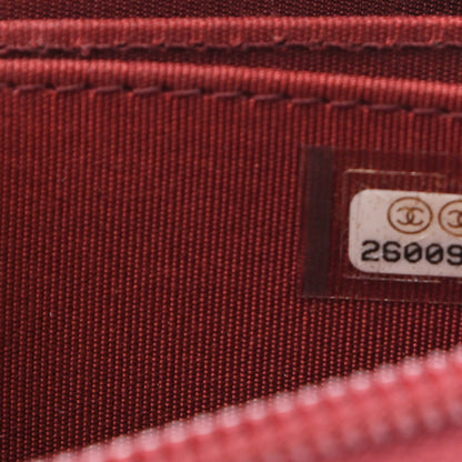 Chanel Caviar Quilted Boy Zip Around Coin Purse Wallet Burgundy 7 of 8