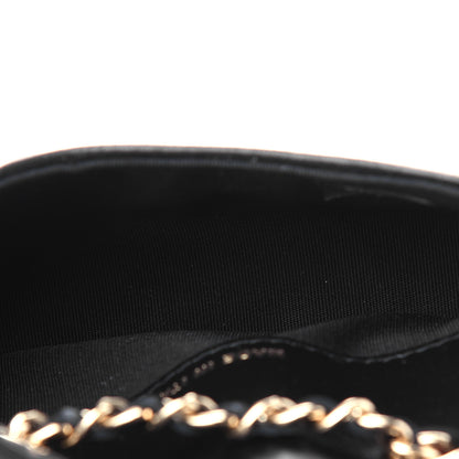 Chanel Lambskin Camellia Embossed Chain Belt Bag Black 5 of 8