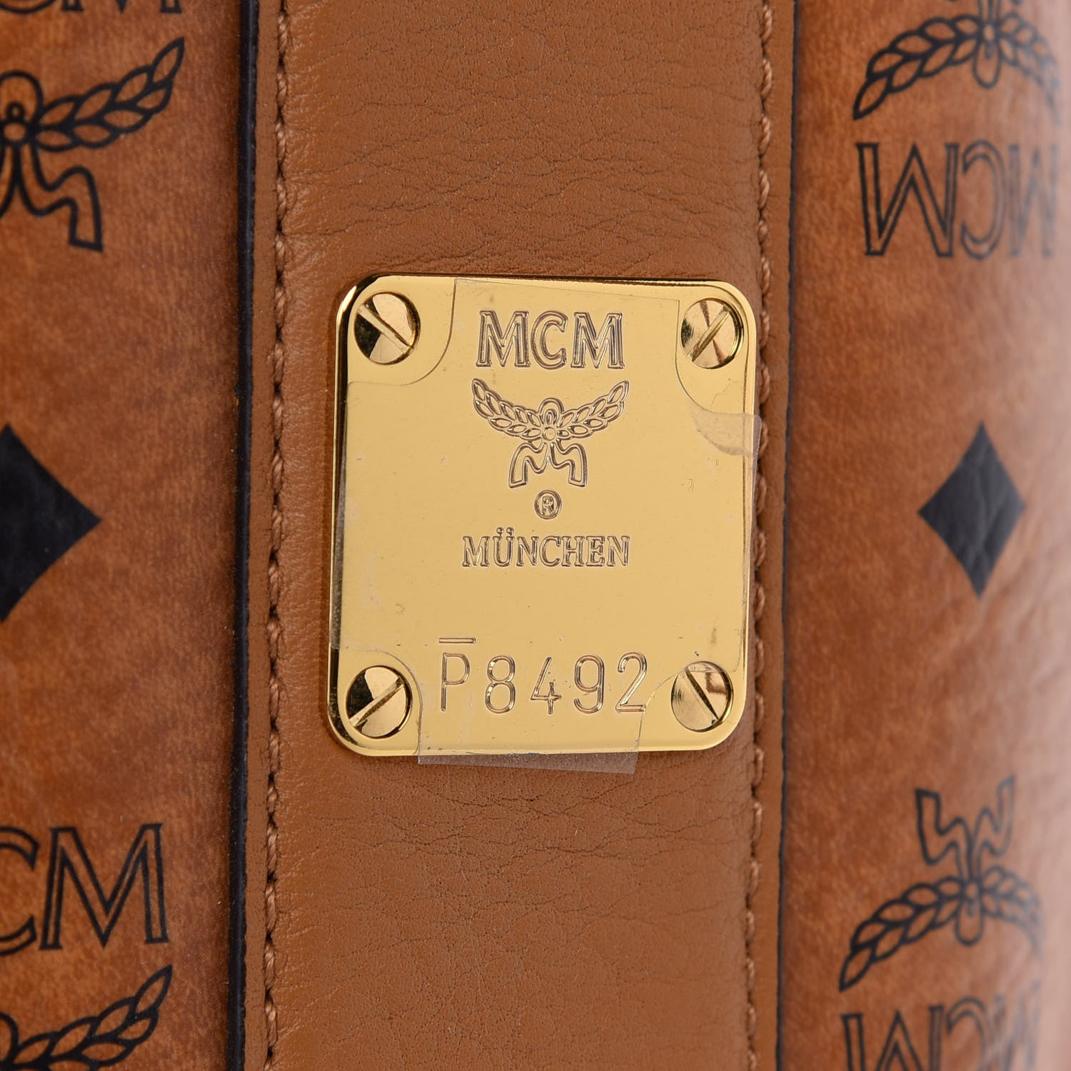 MCM Visetos Medium Liz Reversible Shopper Tote Cognac 10 of 14