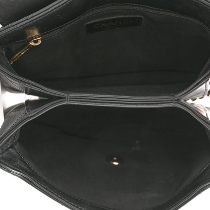 Chanel Calfskin Quilted Double Pocket Top Handle Flap Black 5 of 11