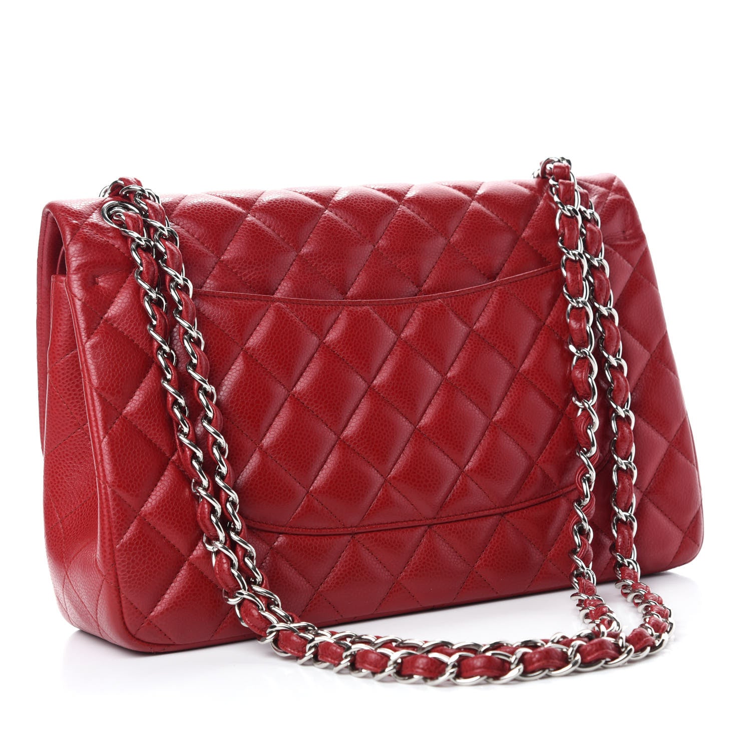 Chanel Caviar Quilted Jumbo Double Flap Red 3 of 11