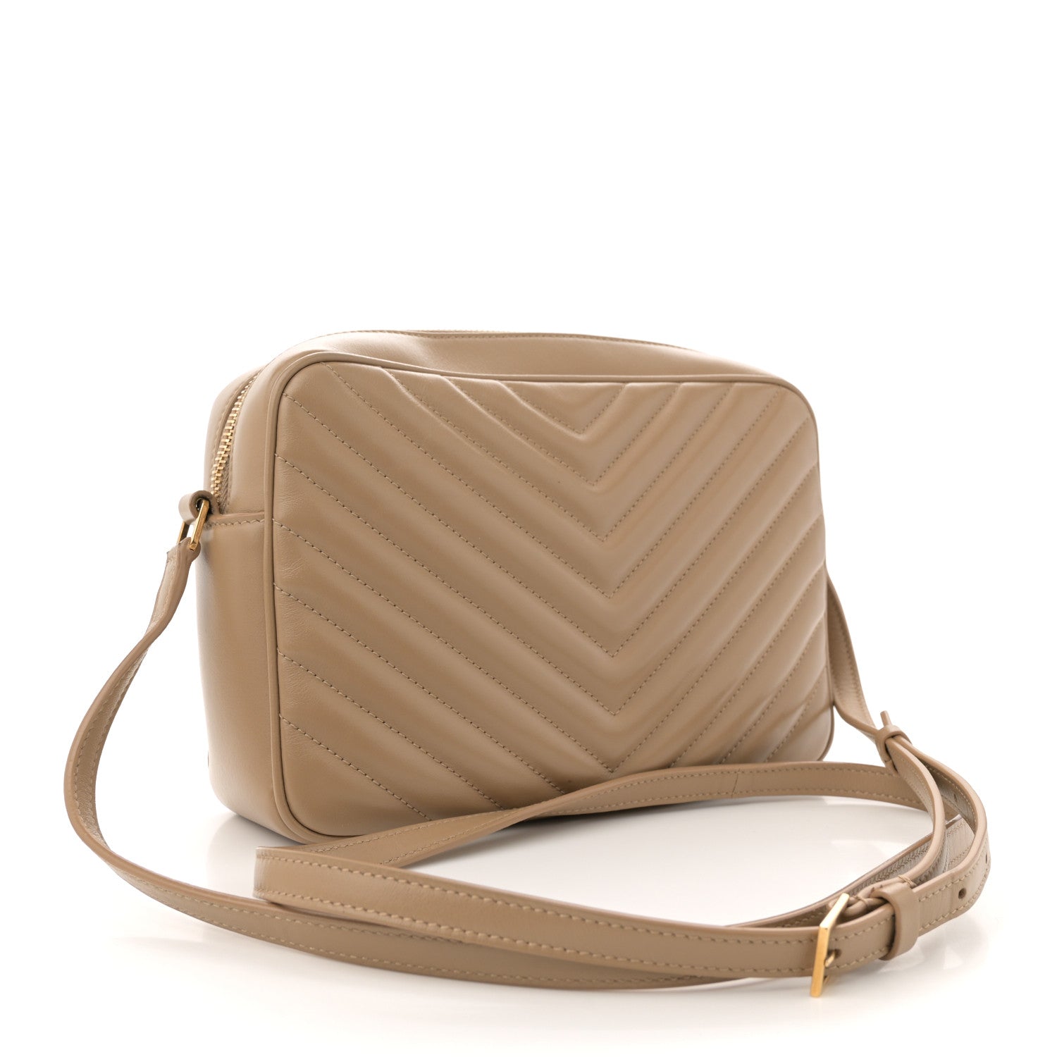 Saint Laurent Calfskin Matelasse Monogram Lou Camera Bag Dark Beige 3 of 11