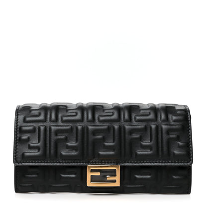 Fendi Nappa Matisse FF Embossed Continental Wallet Black 1 of 9