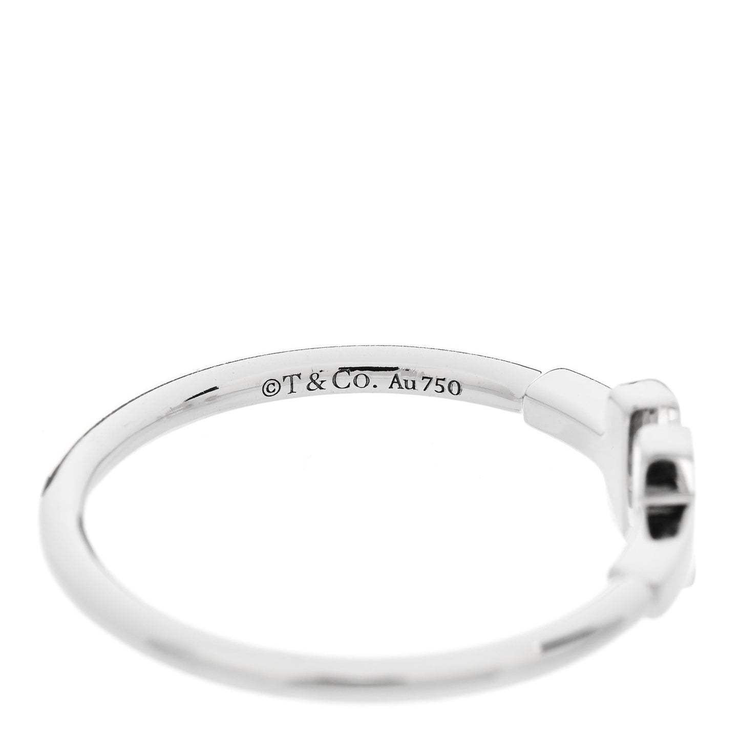 18K White Gold T Wire Ring 59 8.75