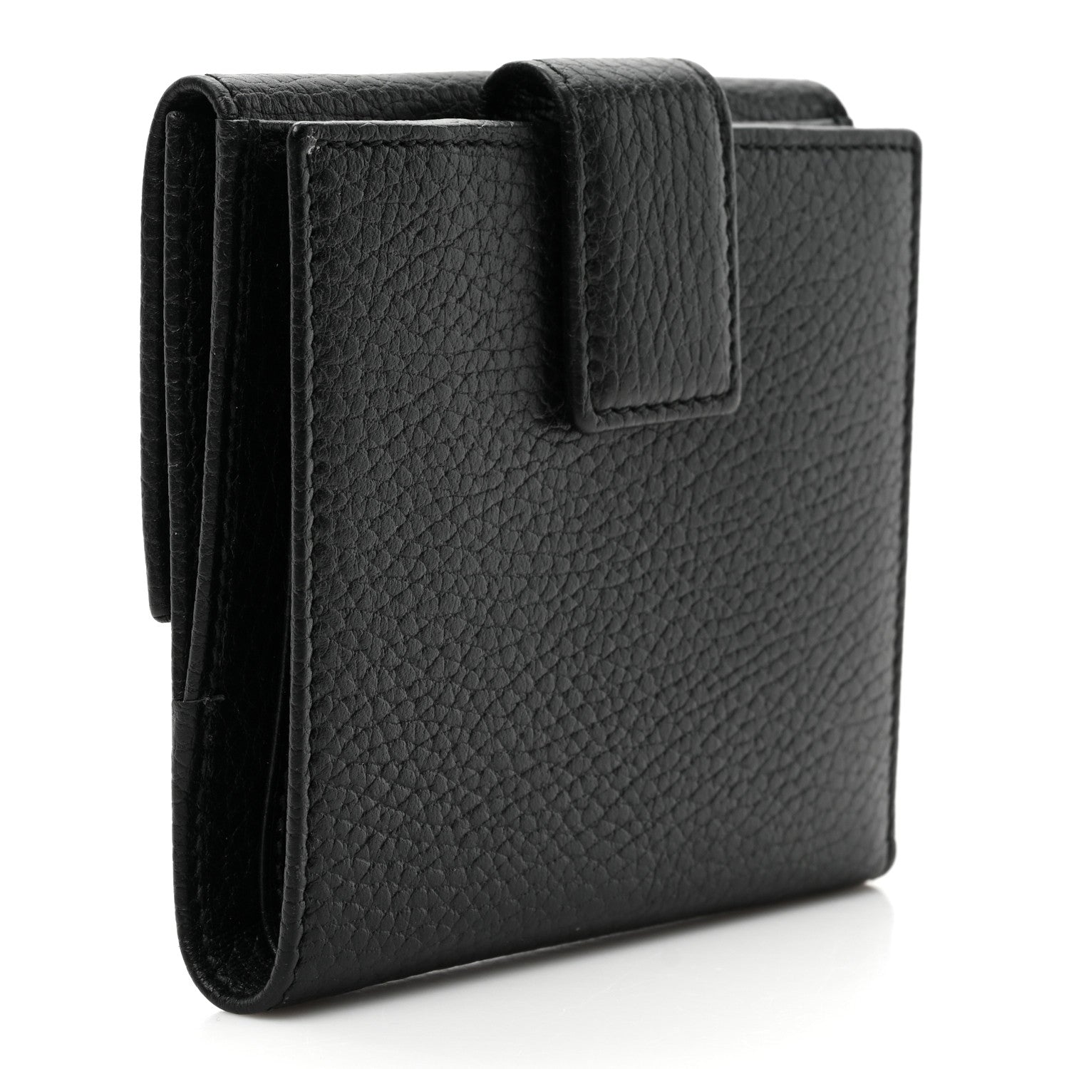 Gucci Dollar Calfskin Double G French Flap Wallet Black 3 of 7
