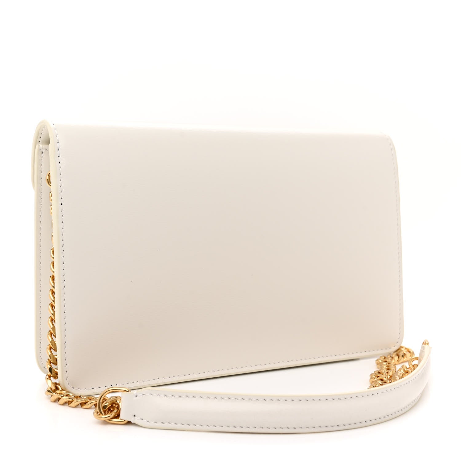 Celine Shiny Calfskin Triomphe Margo Wallet on Chain White 3 of 12