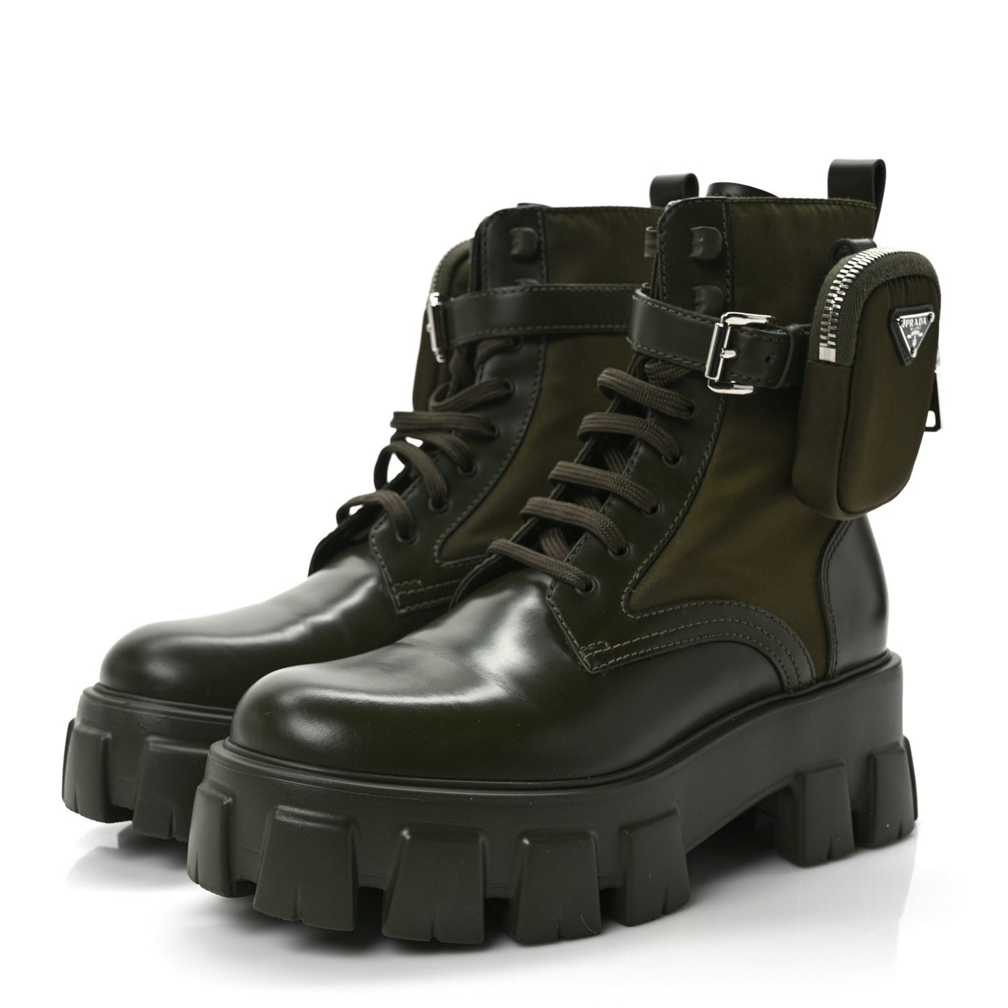 Spazzolato Rois Re-Nylon Metal Triangle Logo Monolith Pouch Pocket 55mm Boots 38 Militare