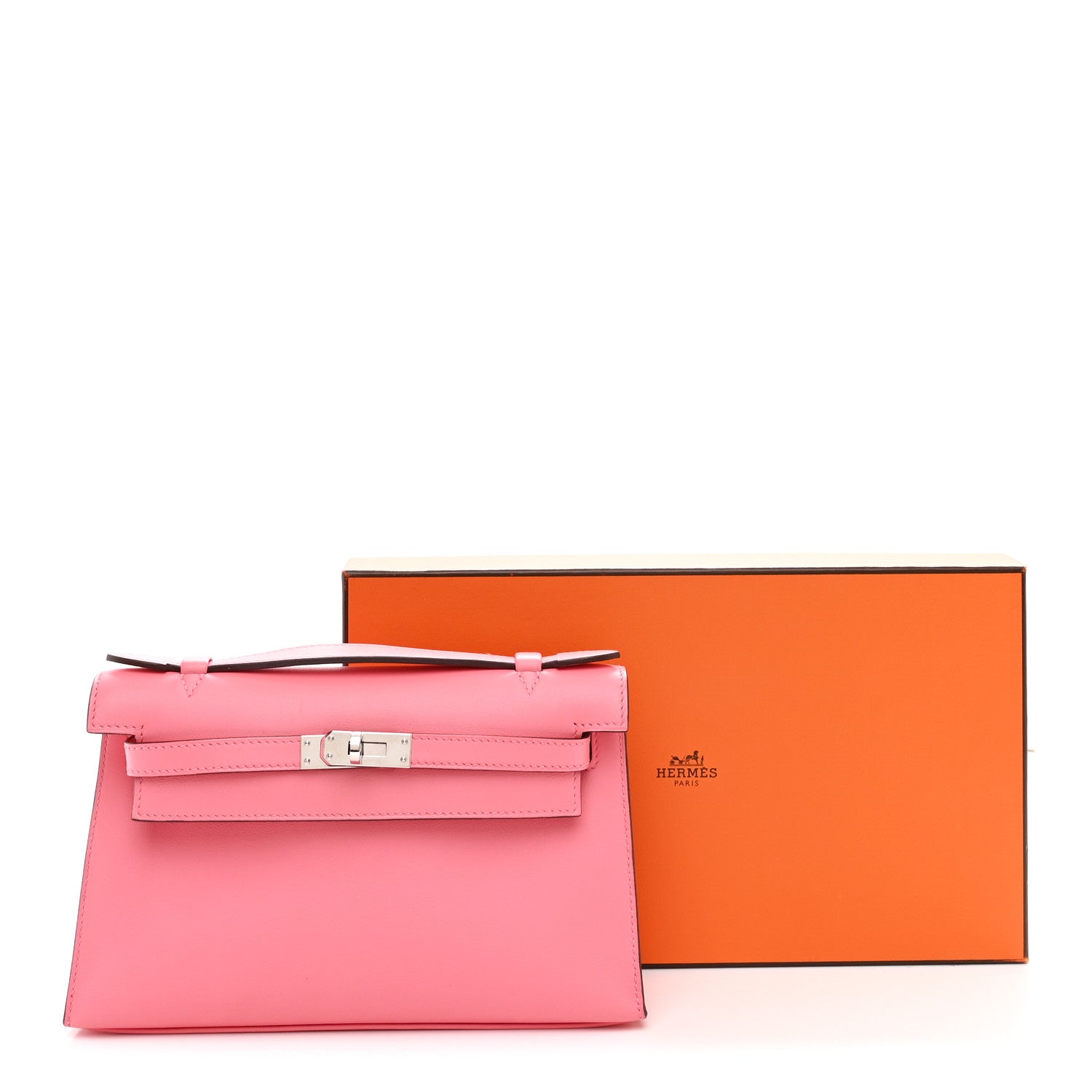 Hermes Swift Kelly Pochette Clutch Rose Ete 11 of 11