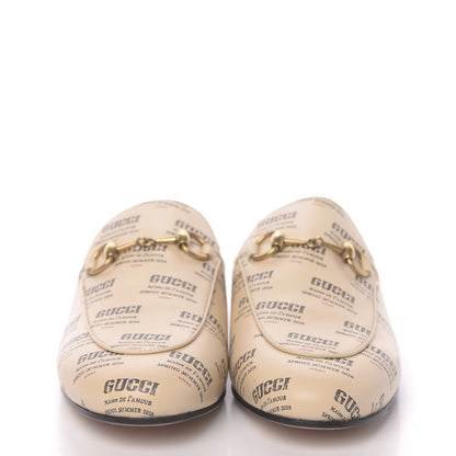 Gucci Calfskin Stamp Print Womens Princetown Slippers 35.5 Soy Black 2 of 9