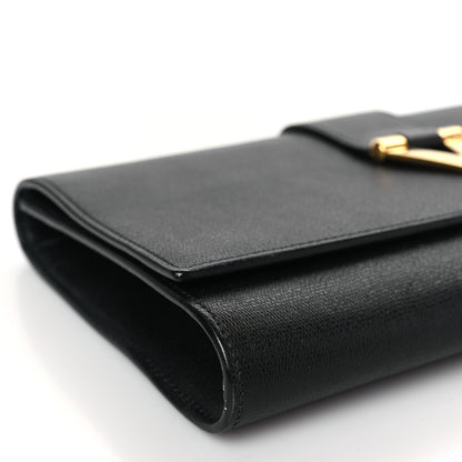 Saint Laurent Textured Calfskin Classic Y Ligne Clutch Black 6 of 8