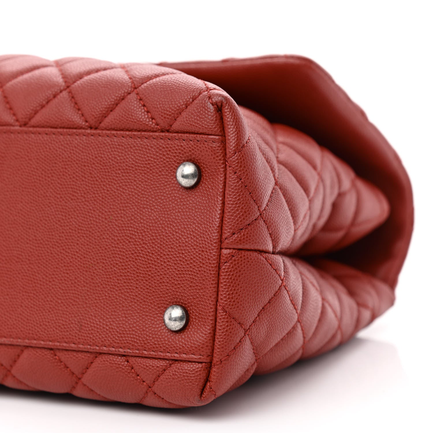 Chanel Caviar Quilted Medium Coco Handle Flap Dark Red 10 of 11