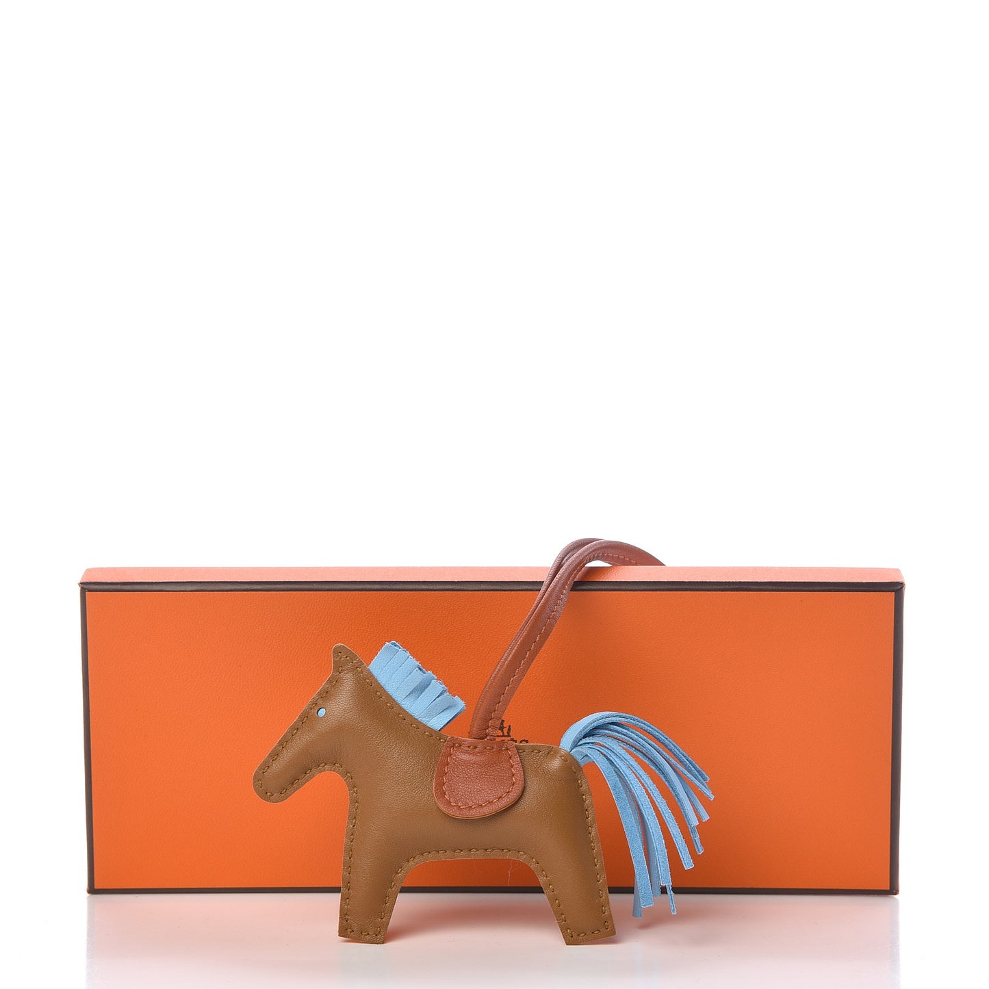 Milo Lambskin Grigri Rodeo Horse Bag Charm PM Kraft Celeste Pain D'Epice