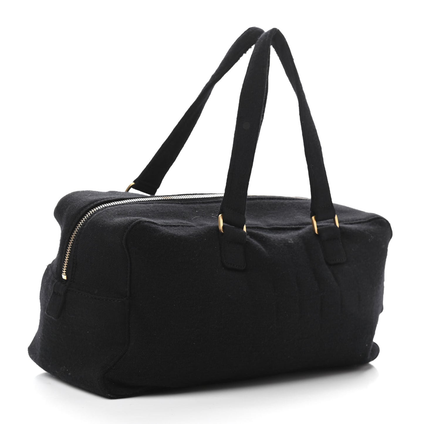 Jersey Square Quilted Bowler Black