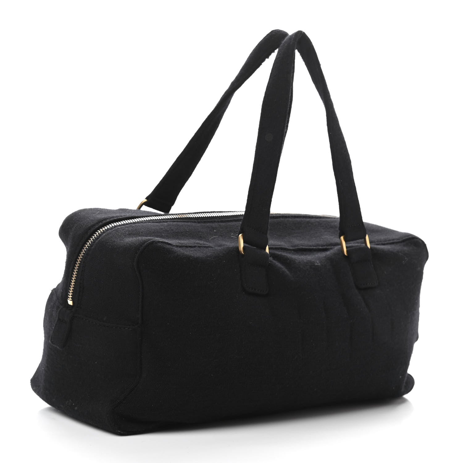 Chanel Jersey Square Quilted Bowler Black 2 of 13