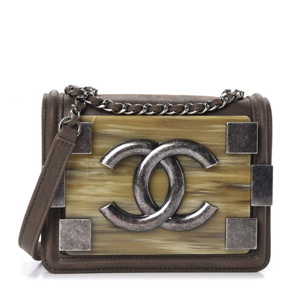 Chanel Iridescent Calfskin Marble Plexiglass Boy Brick Flap Dark Khaki 1 of 8