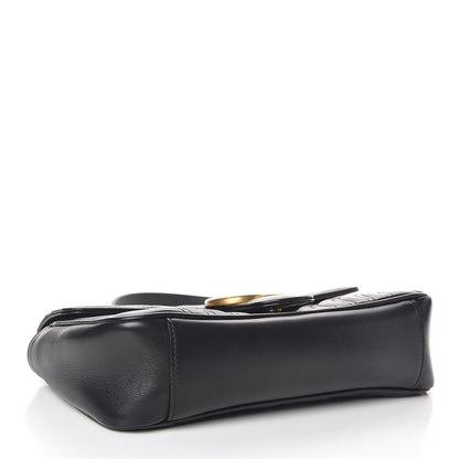 Gucci Calfskin Matelasse Small GG Marmont Shoulder Bag Black 4 of 11