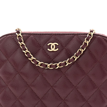 Chanel Caviar Quilted Classic Clutch With Chain Dark Burgundy 8 of 11