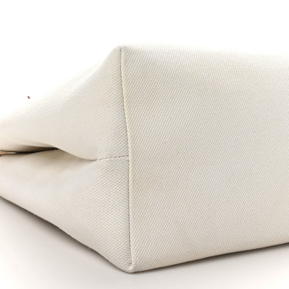 Celine Canvas Calfskin Logo Print Small Horizontal Cabas Natural Tan 9 of 10