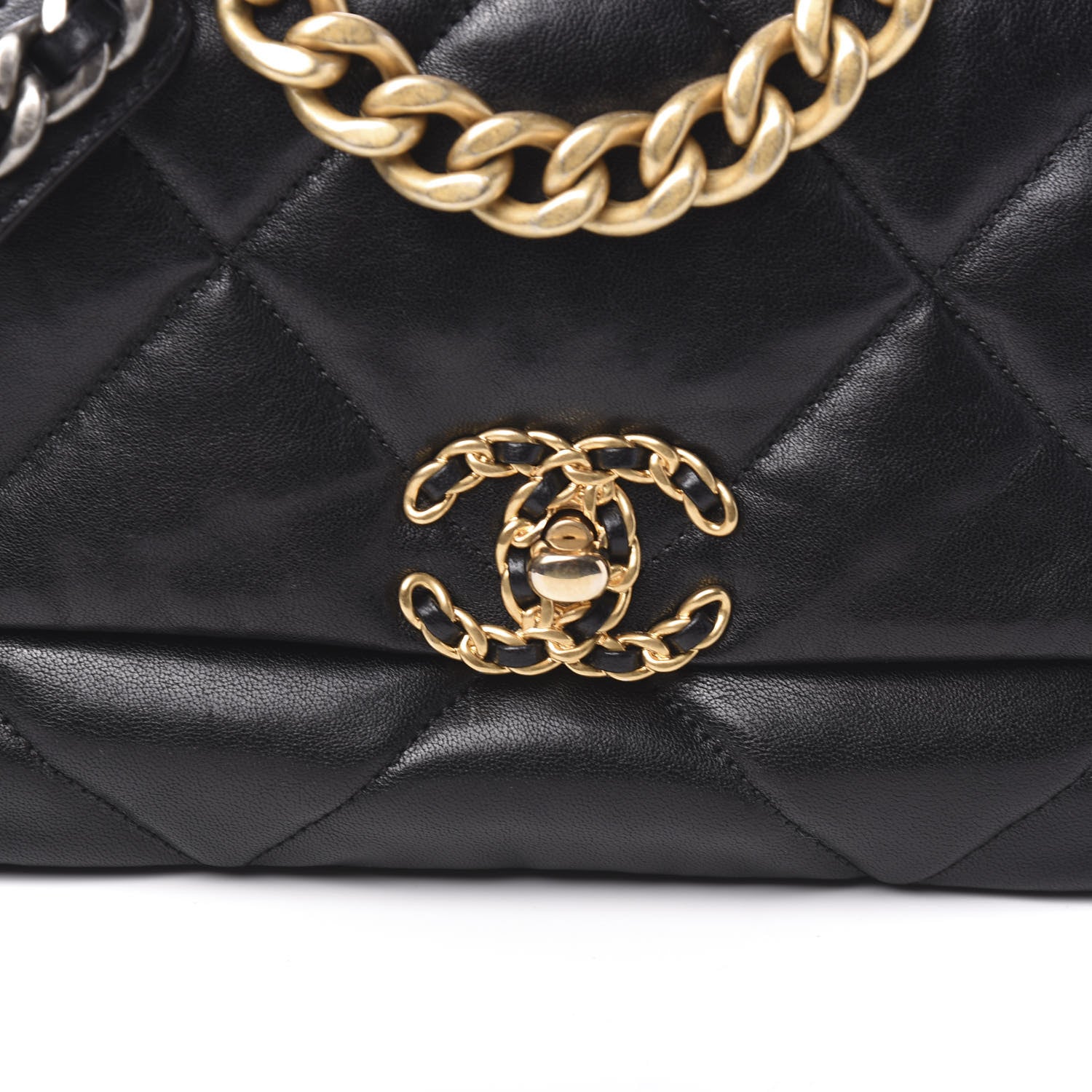 Chanel Goatskin Quilted Medium 19 Flap Black 9 of 9