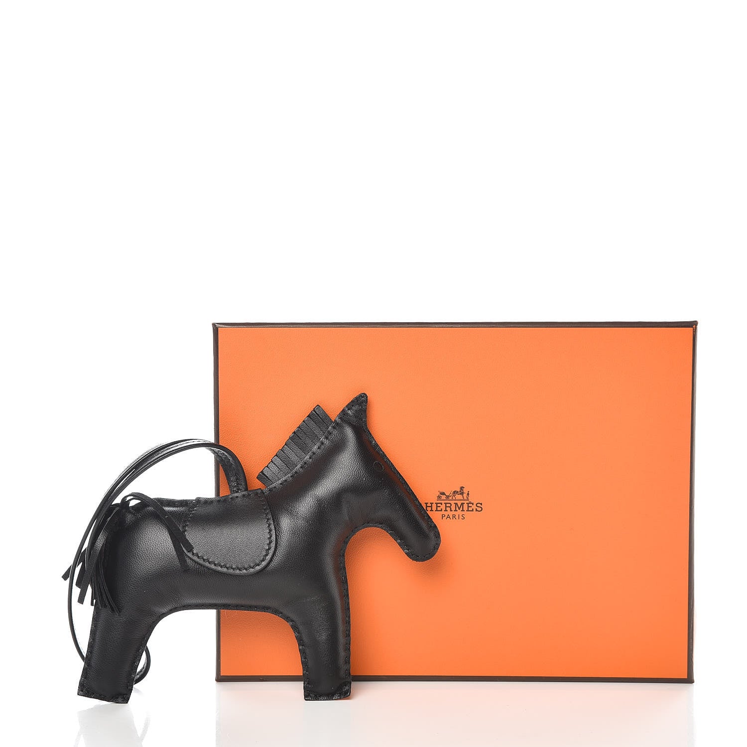 Hermes Milo Lambskin Grigri Rodeo Horse Bag Charm GM So Black 5 of 5