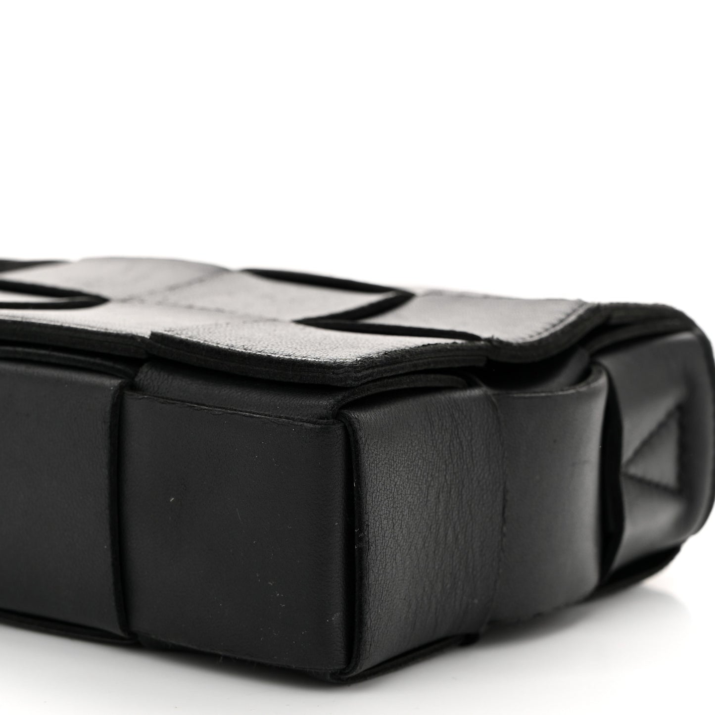 Lambskin Maxi Intrecciato Cassette Crossbody Bag Black