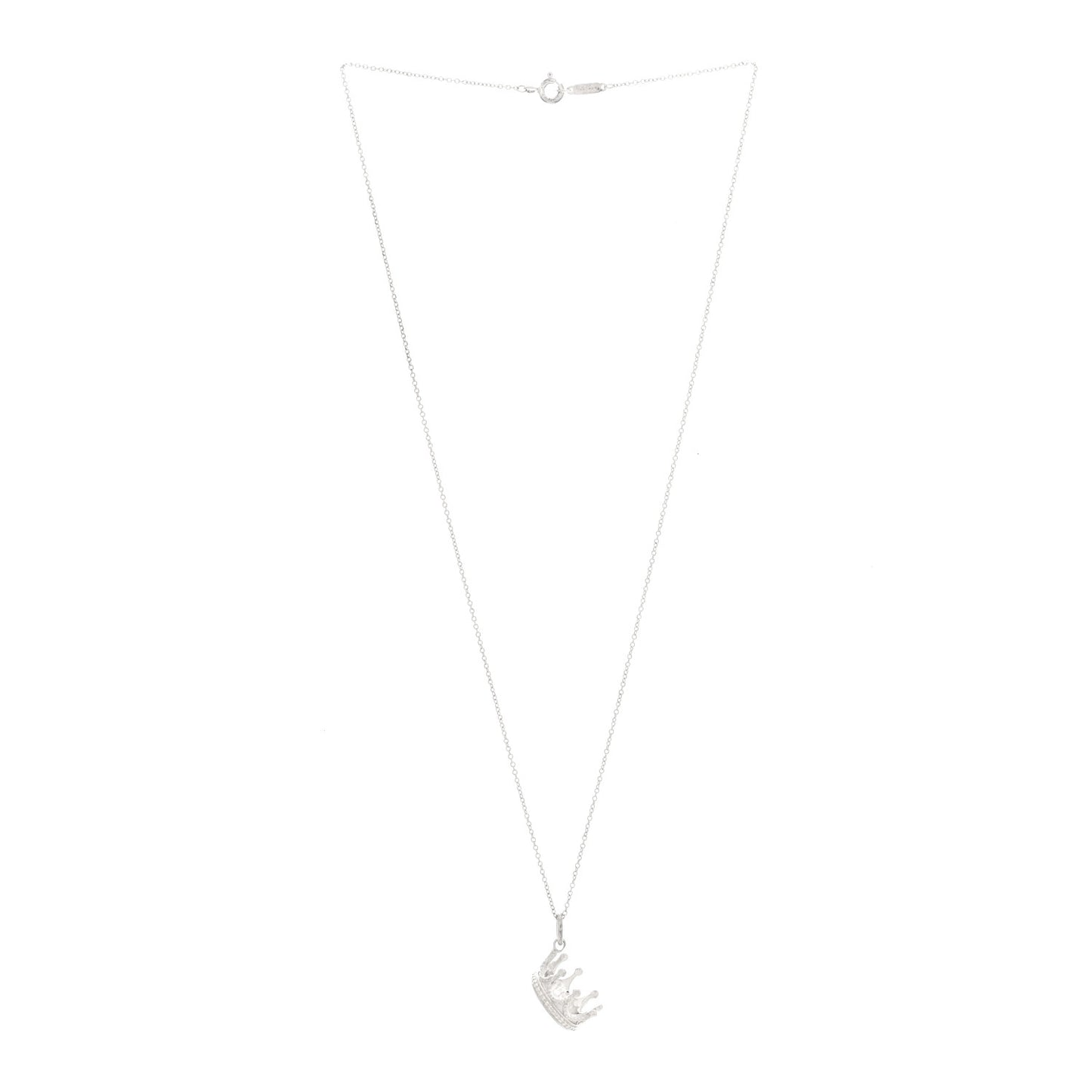 Sterling Silver Crown Charm Necklace