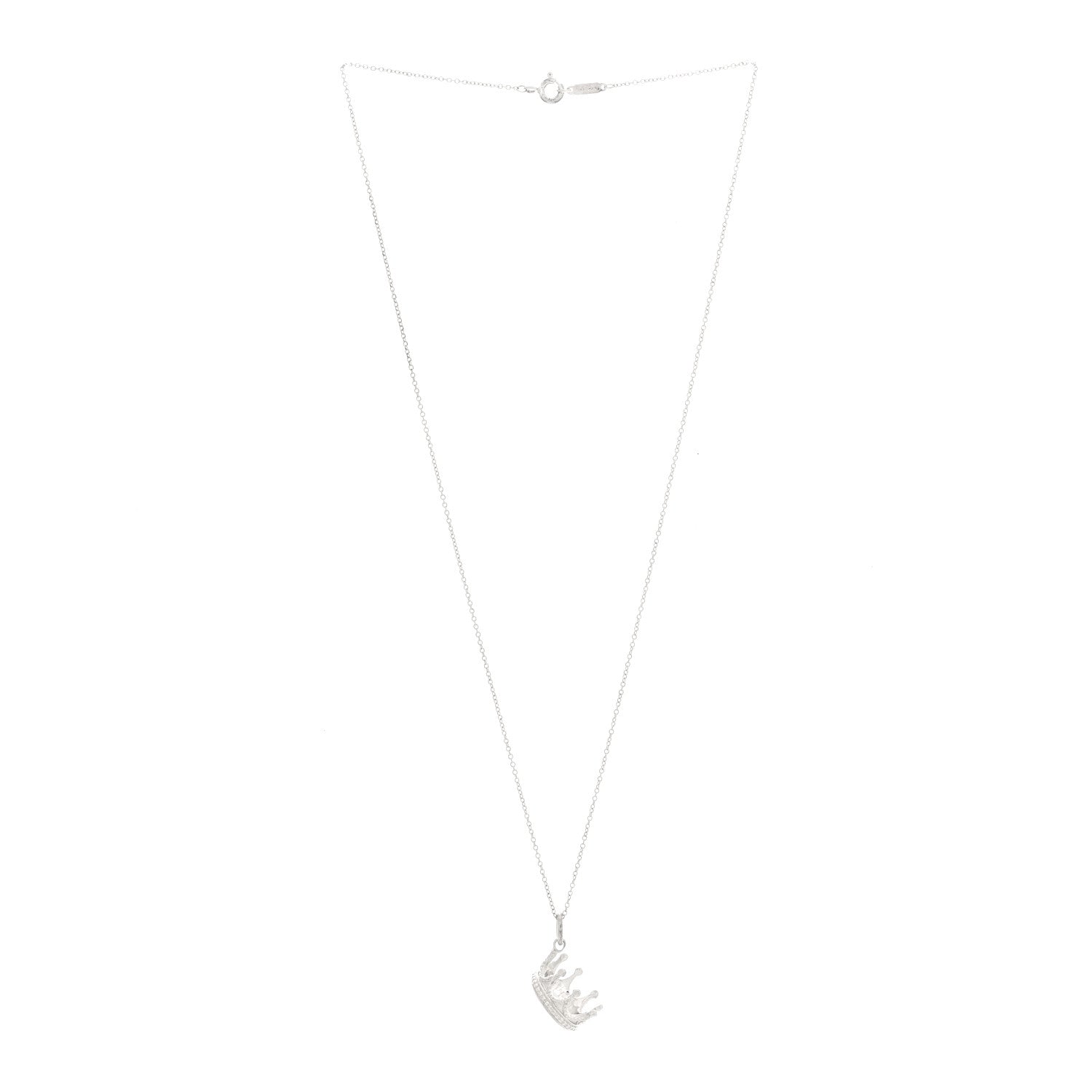 Tiffany Sterling Silver Crown Charm Necklace 3 of 5