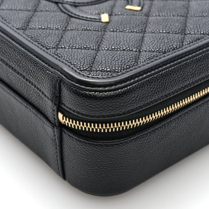 Chanel Caviar Quilted Medium CC Filigree Vanity Case Black 10 of 10