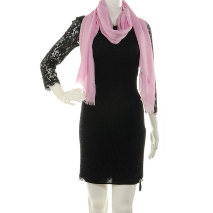 Louis Vuitton Cashmere Wool Silk Monogram Shawl Pink 2 of 5