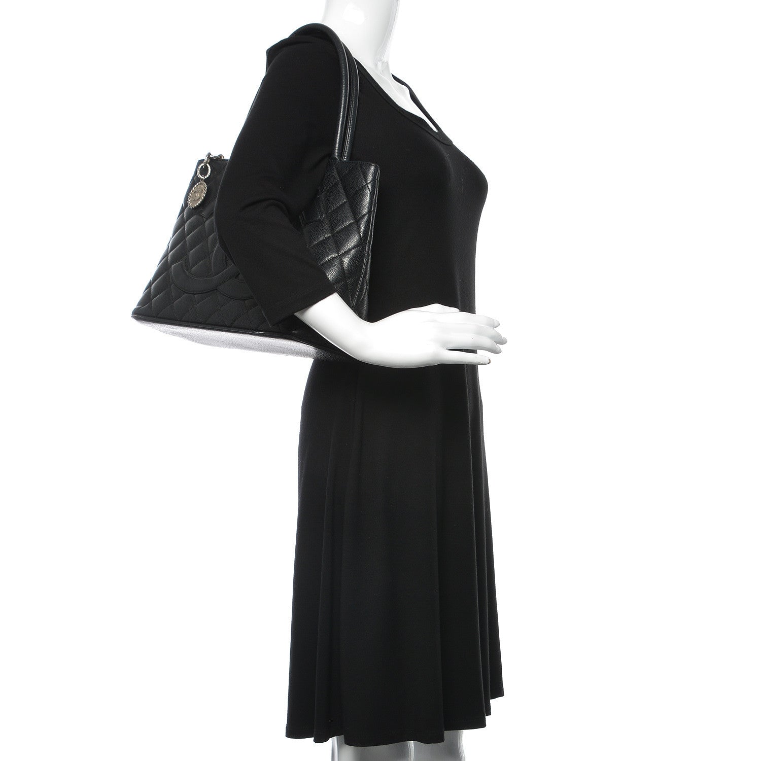 Chanel Caviar Quilted Medallion Tote Black 2 of 15