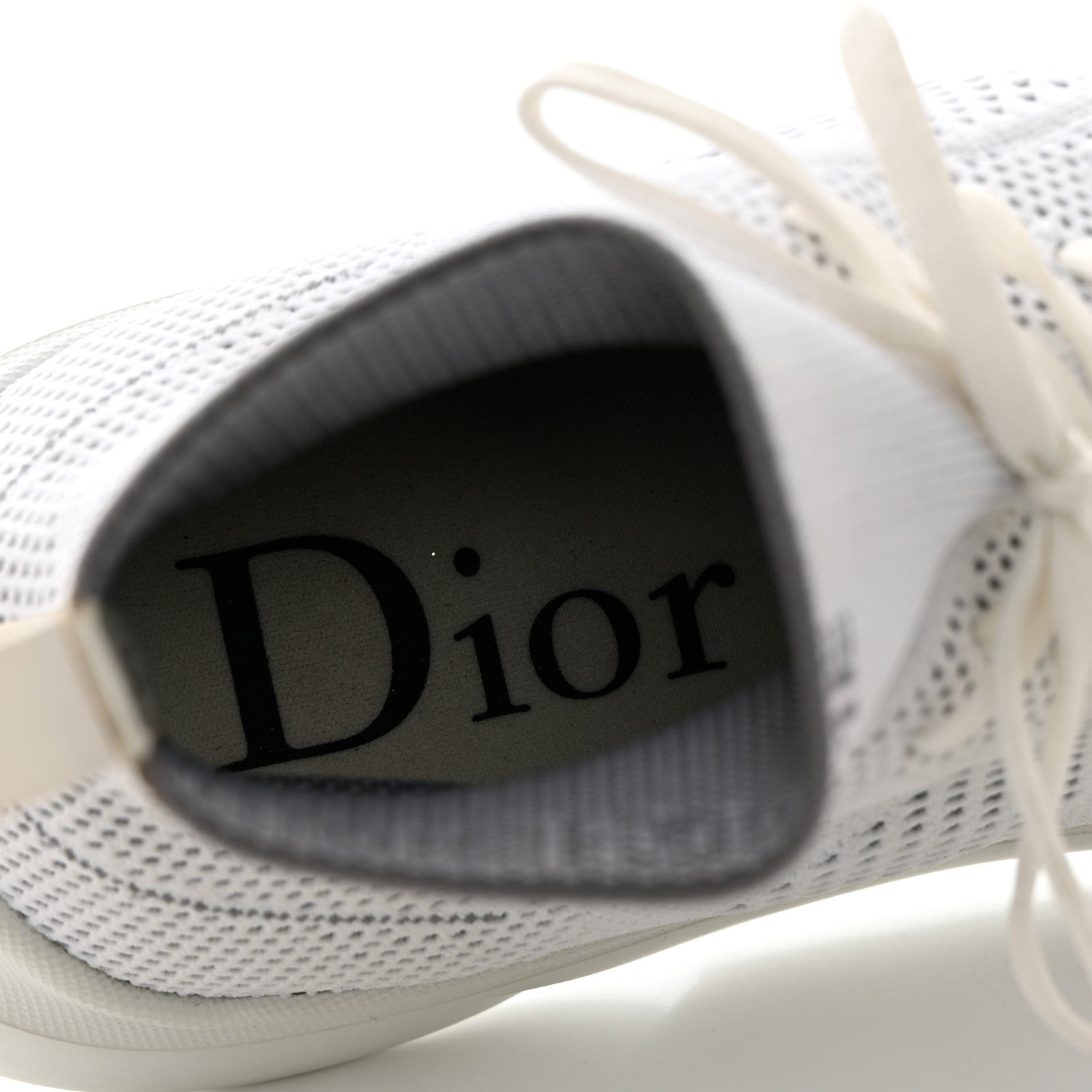 Christian Dior Technical Knit Mens B21 High Top Sneakers White Grey 7 of 13