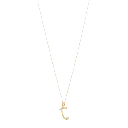 Tiffany 18K Yellow Gold Elsa Peretti Letter T Pendant Necklace 1 of 4