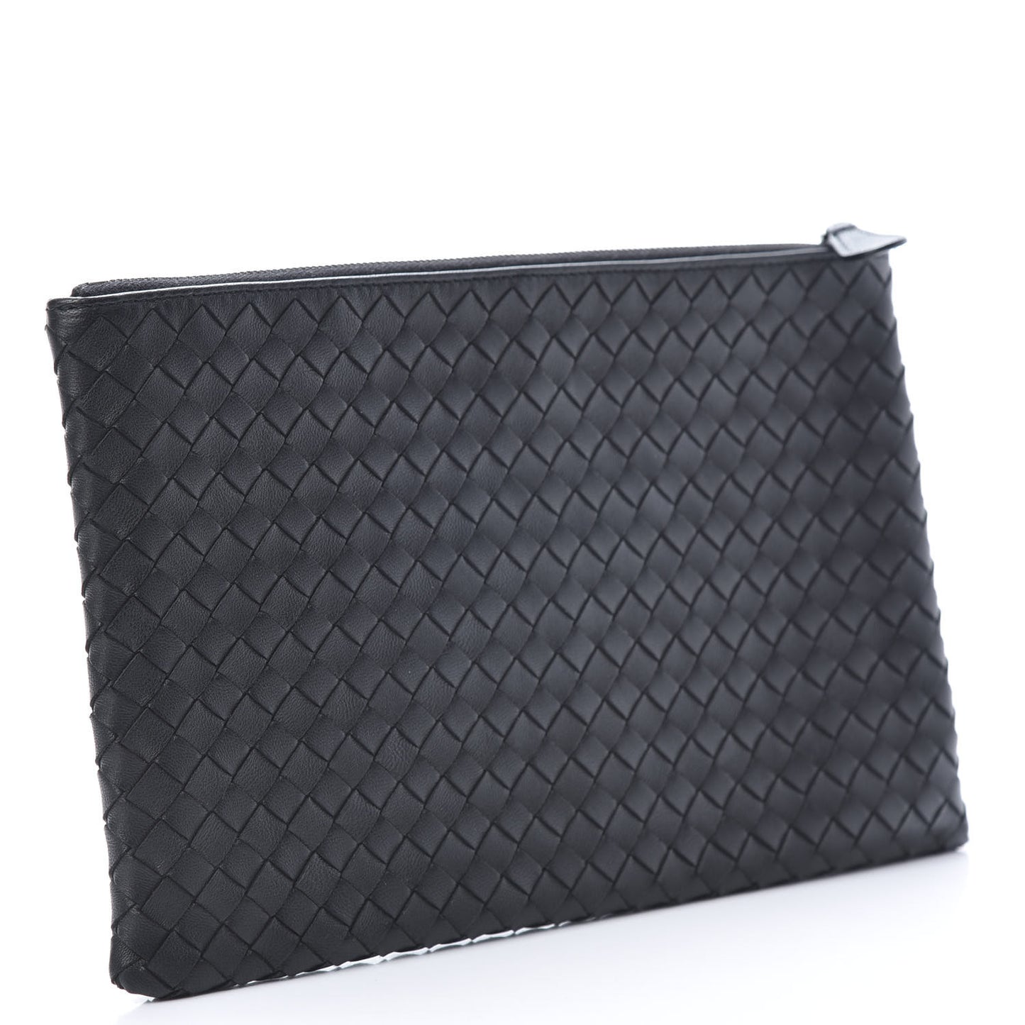 Nappa Intrecciato Medium Zip Pouch Black