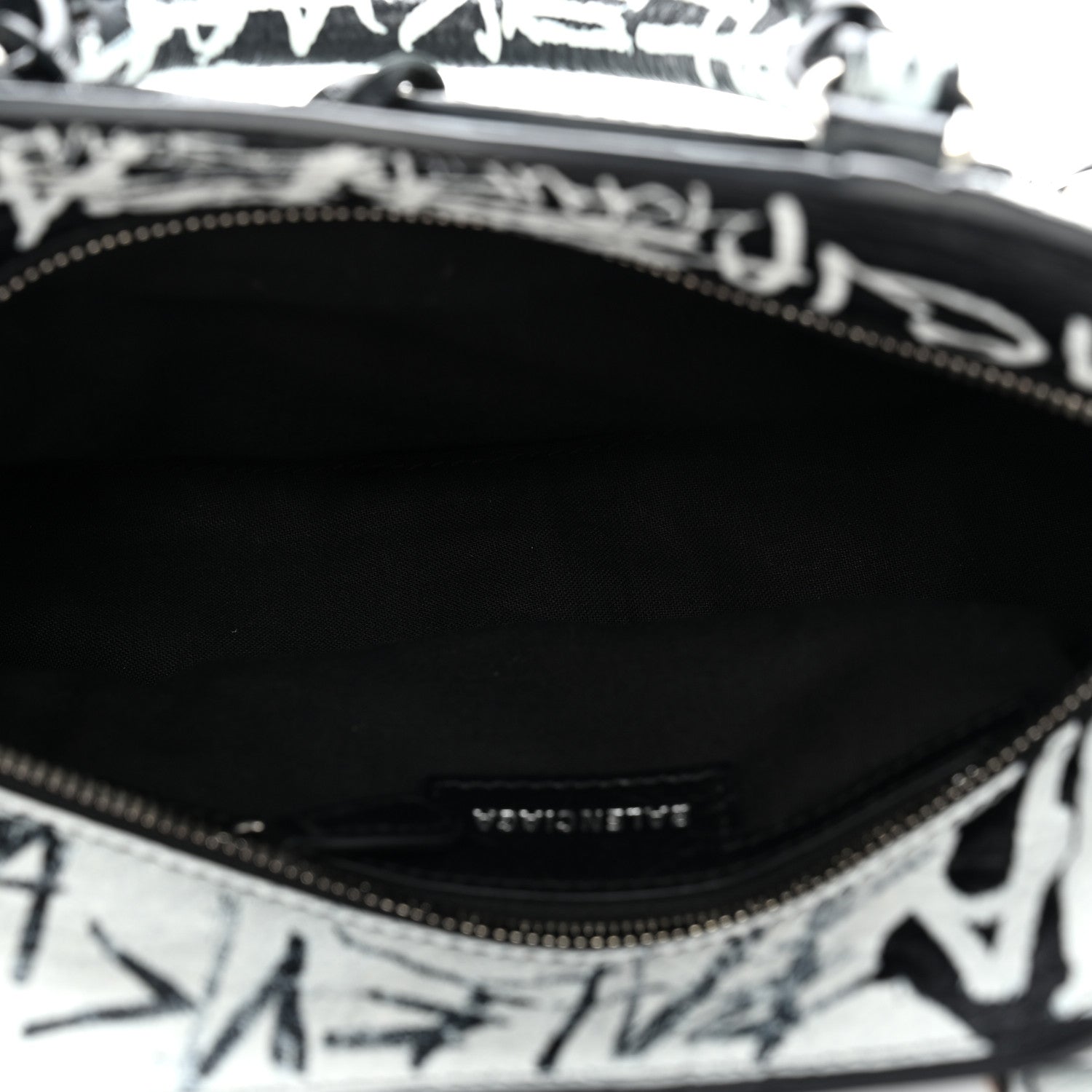 Balenciaga Agneau Arena Graffiti Neo Cagole City Handbag XS Black White 6 of 12