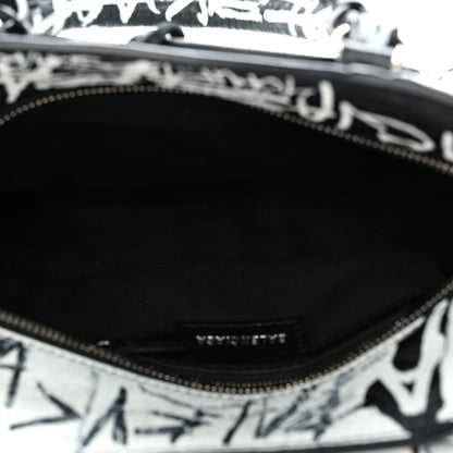 Balenciaga Agneau Arena Graffiti Neo Cagole City Handbag XS Black White 6 of 12
