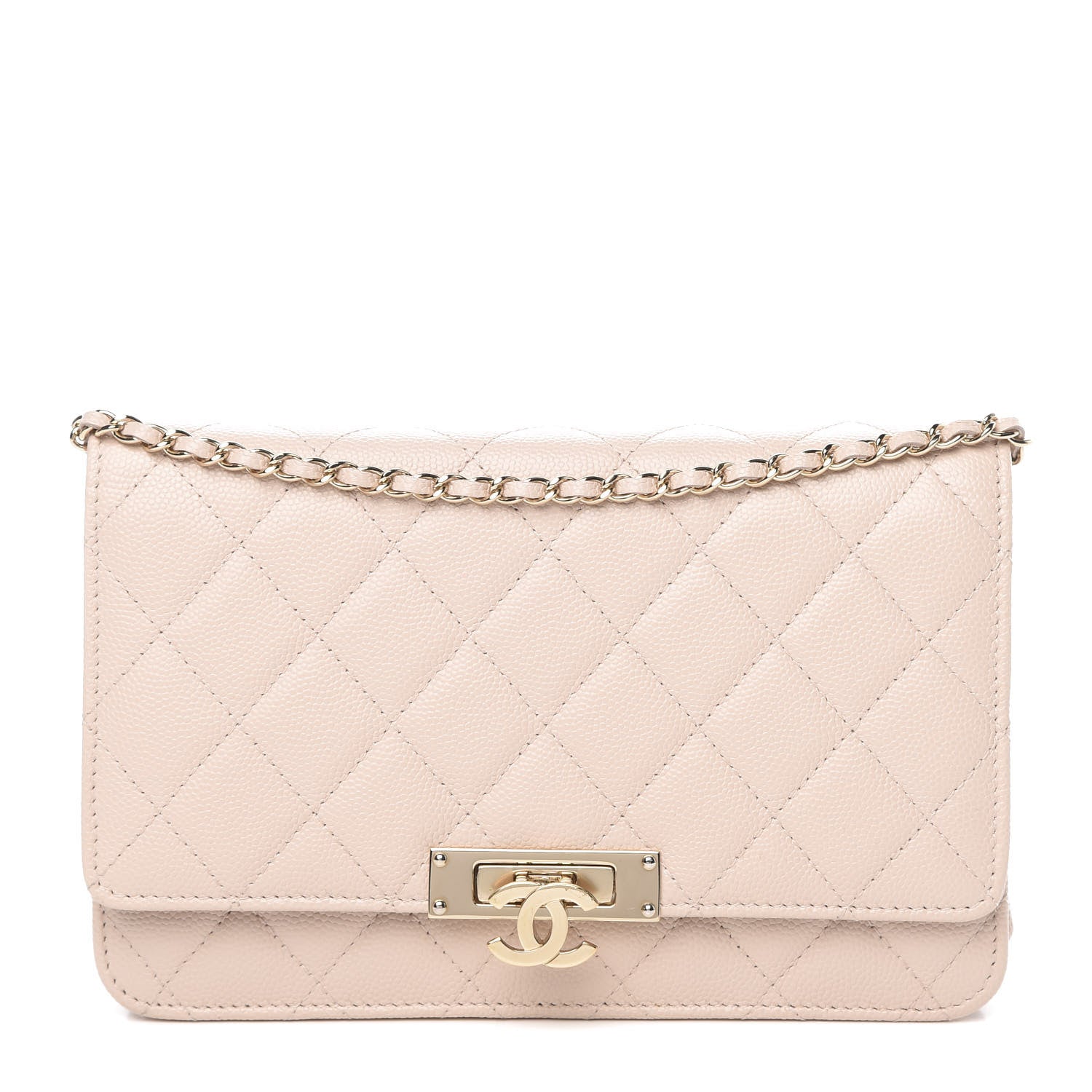 Chanel Lambskin Quilted Golden Class Wallet on Chain WOC Light Pink 1 of 11