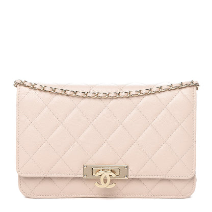 Chanel Lambskin Quilted Golden Class Wallet on Chain WOC Light Pink 1 of 11