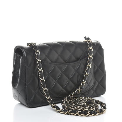 Chanel Lambskin Quilted Mini Rectangular Flap Black 3 of 12