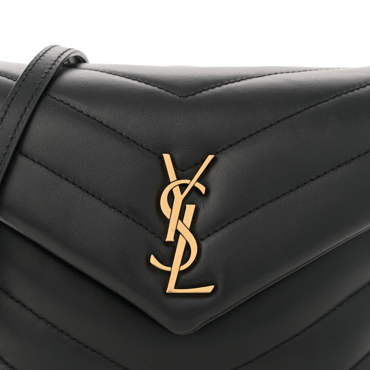 Saint Laurent Calfskin Y Quilted Monogram Toy Loulou Crossbody Bag Black 8 of 10