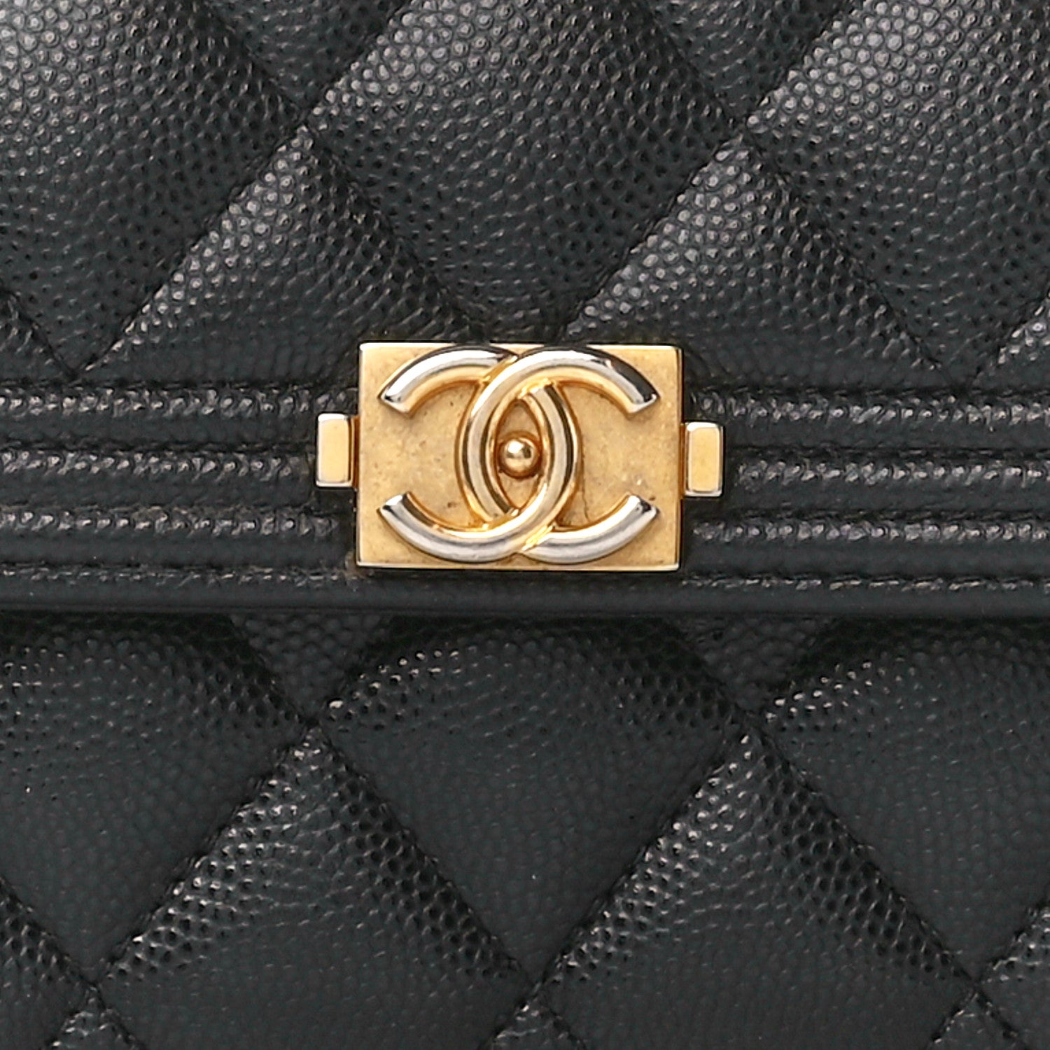 Chanel Caviar Quilted Large Boy Gusset Flap Wallet Black 10 of 13