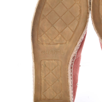 Chanel Suede Pearl CC Espadrilles 37 Pink 8 of 19