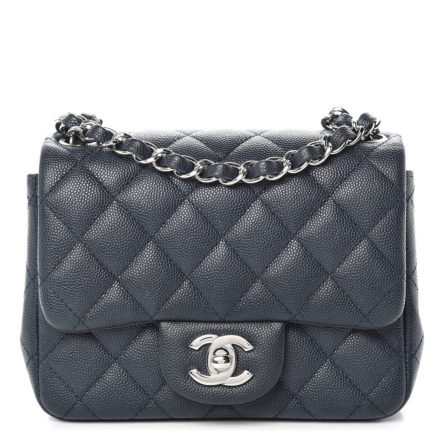 Chanel Caviar Quilted Mini Square Flap Navy 1 of 9