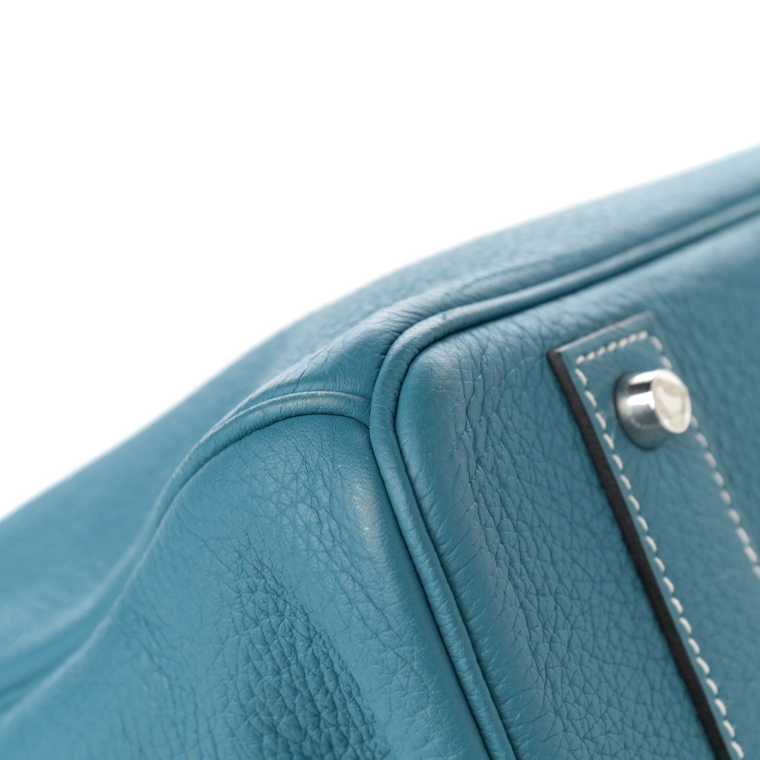 Hermes Taurillon Clemence HAC Travel Birkin 50 Blue Jean 9 of 13