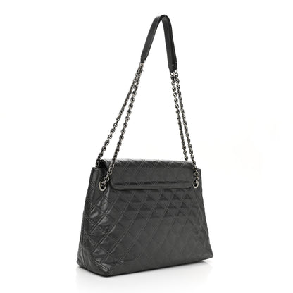 Marc Jacobs Lacquered Lambskin Baroque The XL Single Flap Pearl Anthracite 3 of 16