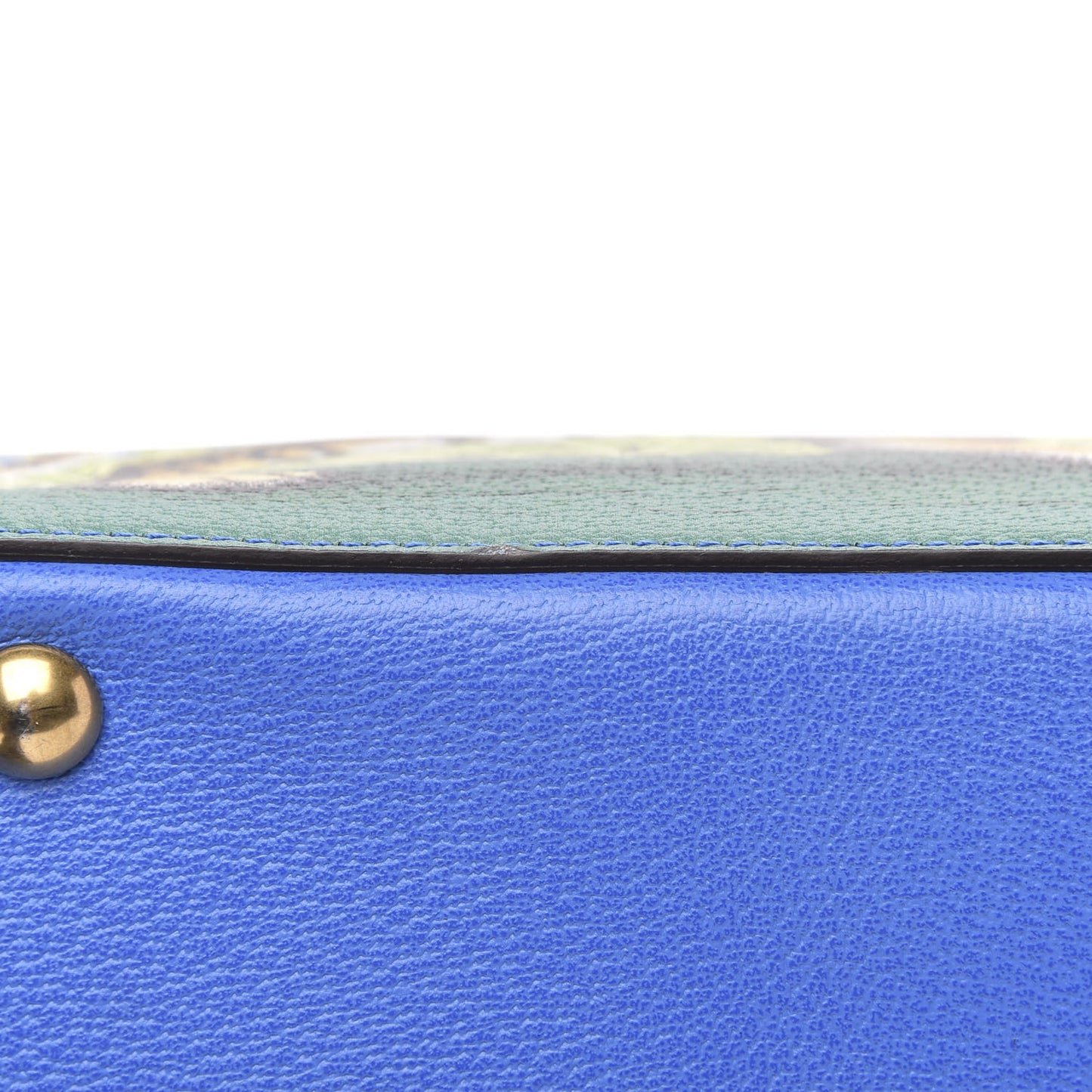 Calfskin Tiger Print Duffle Blue